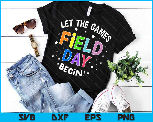 Día de campo Deje que los juegos comiencen SVG PNG Cortando archivos imprimibles - on a t-shirt