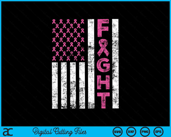 Fight breast cancer USA flag awareness SVG cut file