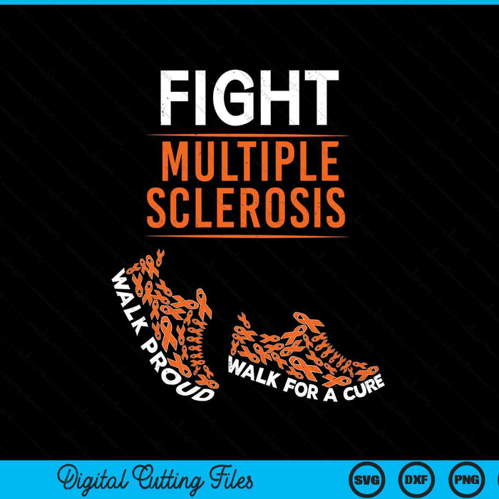 Fight multiple sclerosis ms awareness warrior ribbon SVG cut file