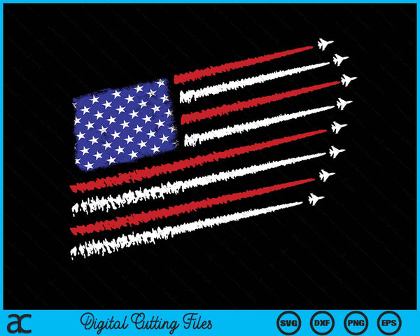 Fighter Jets With American Flag 4th of July SVG PNG Digital Cutting Files