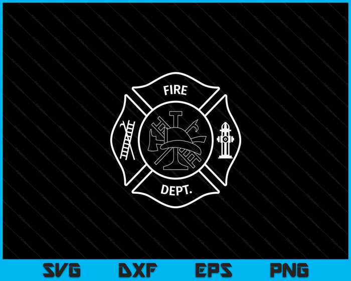 Fire Department Logo Uniform Fireman Symbol Firefighter Gear SVG PNG Digital Cutting File