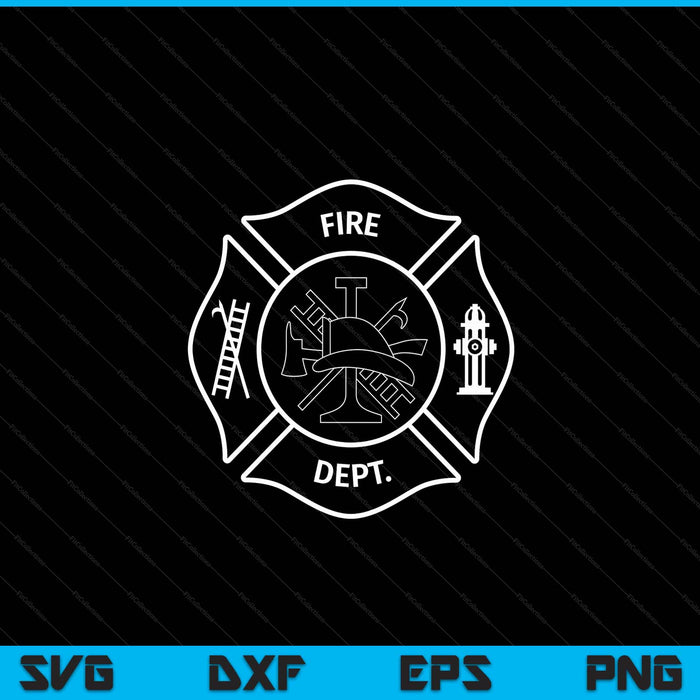 Fire Department Logo Uniform Fireman Symbol Firefighter Gear SVG PNG Digital Cutting File