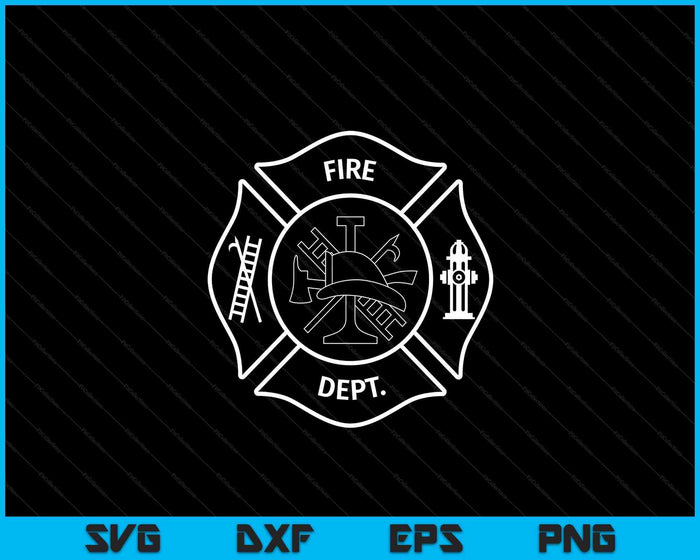 Fire Department Logo Uniform Fireman Symbol Firefighter Gear SVG PNG Digital Printable Files