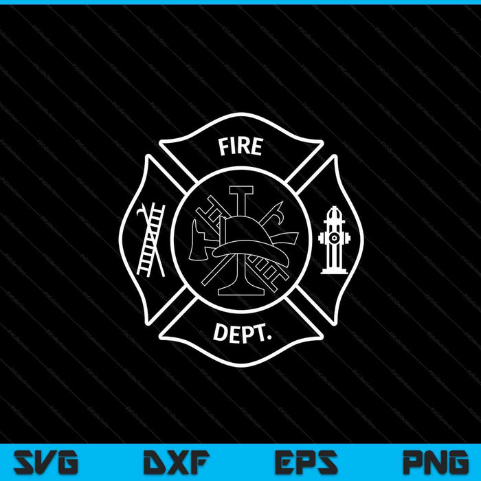 Fire Department Logo Uniform Fireman Symbol Firefighter Gear SVG PNG Digital Printable Files