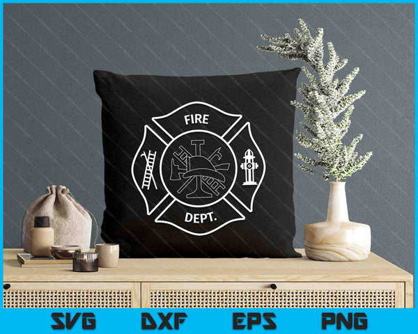 Fire Department Logo Uniform Fireman Symbol Firefighter Gear SVG PNG Digital Printable Files