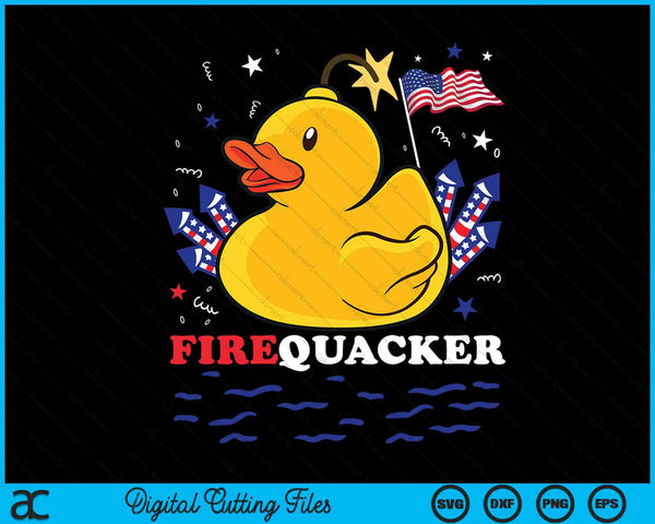 Firecracker Duck 4th of July Patriotic Day USA Flag Funny SVG PNG Digital Cutting File