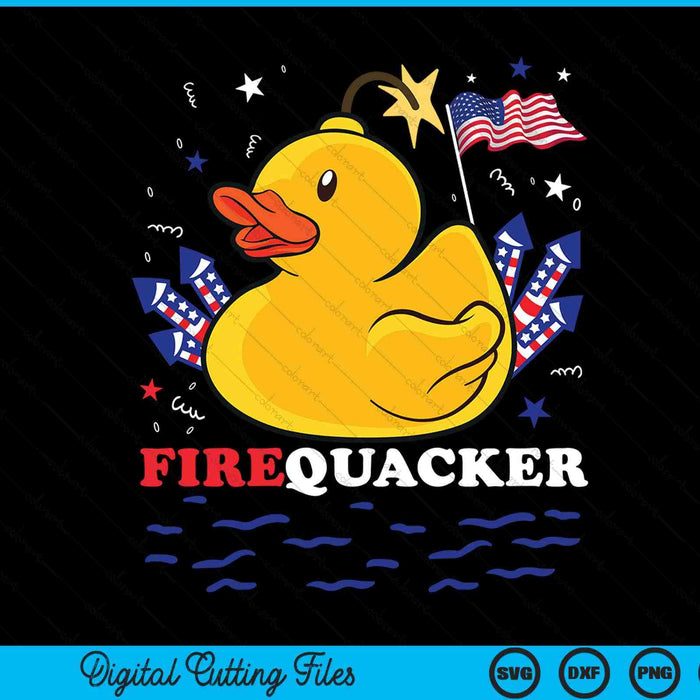 Firecracker Duck 4th of July Patriotic Day USA Flag Funny SVG PNG Digital Cutting File