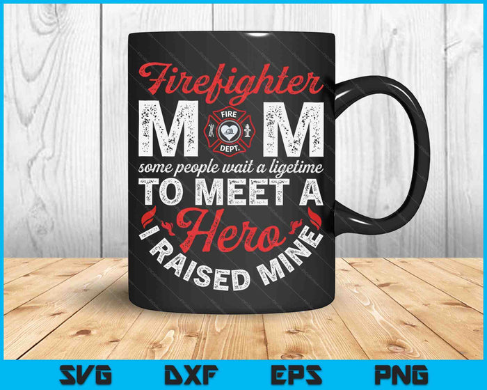 Brandweerman moeder brandweervrouw trotse moeders Moederdag Vintage SVG PNG digitale snijbestanden