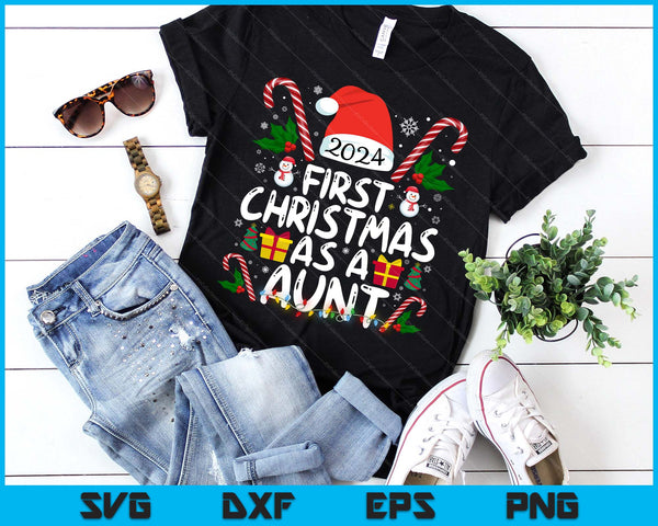 First Christmas As A Aunt Family Matching SVG PNG Digital Printable Files