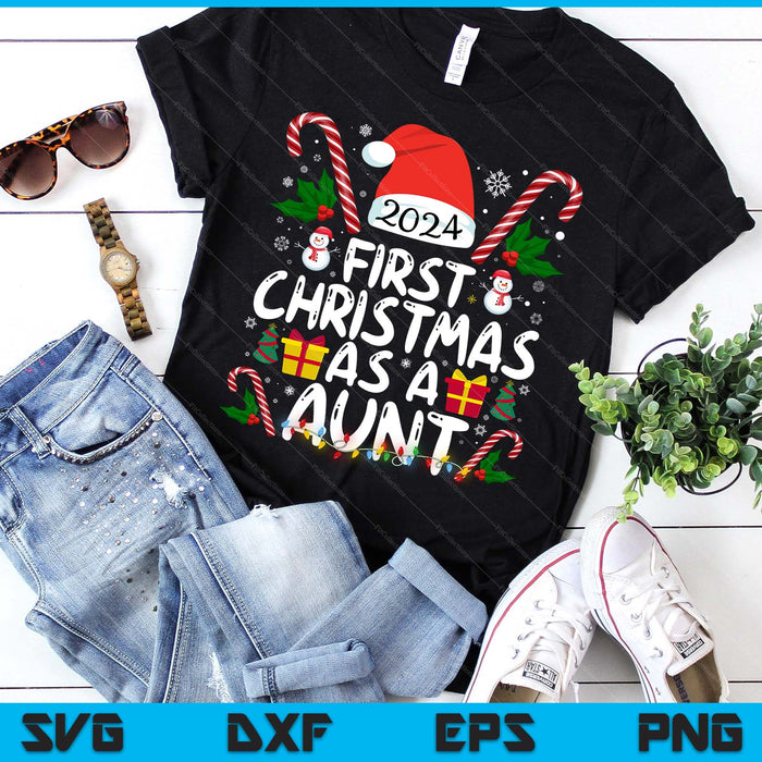 First Christmas As A Aunt Family Matching SVG PNG Digital Printable Files