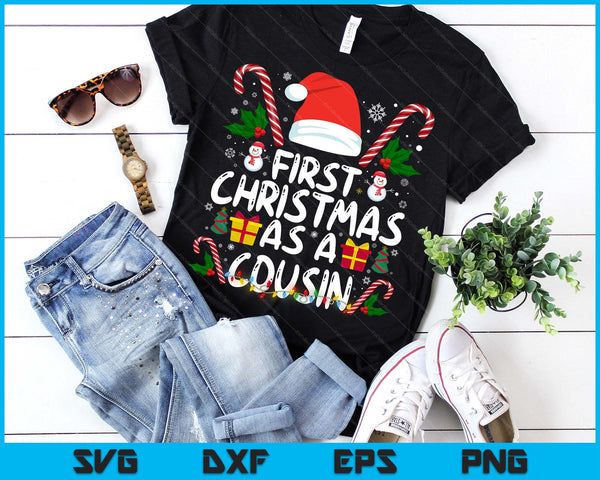 First Christmas As A Cousin Family Matching 1st New Cousin SVG PNG Digital Printable Files