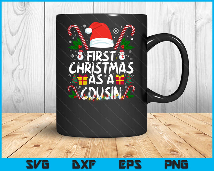 First Christmas As A Cousin Family Matching 1st New Cousin SVG PNG Digital Printable Files