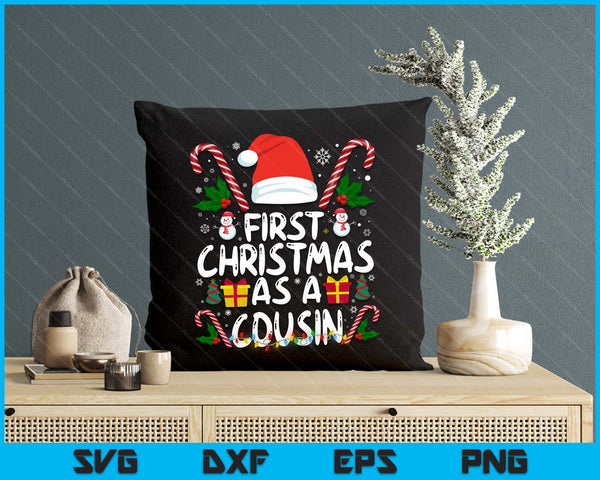 First Christmas As A Cousin Family Matching 1st New Cousin SVG PNG Digital Printable Files