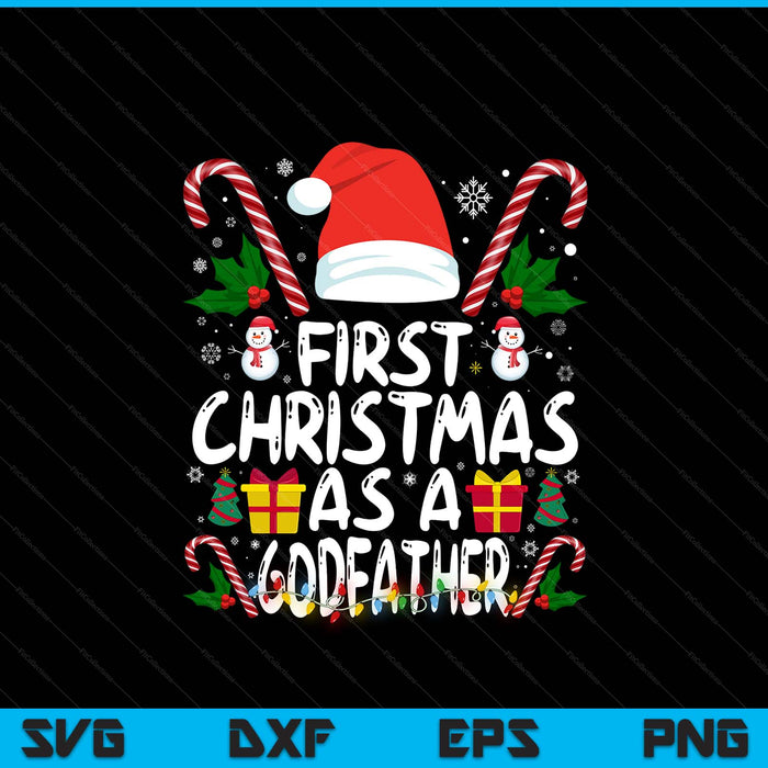 First Christmas as a godfather family matching 1st new godfather SVG cut file