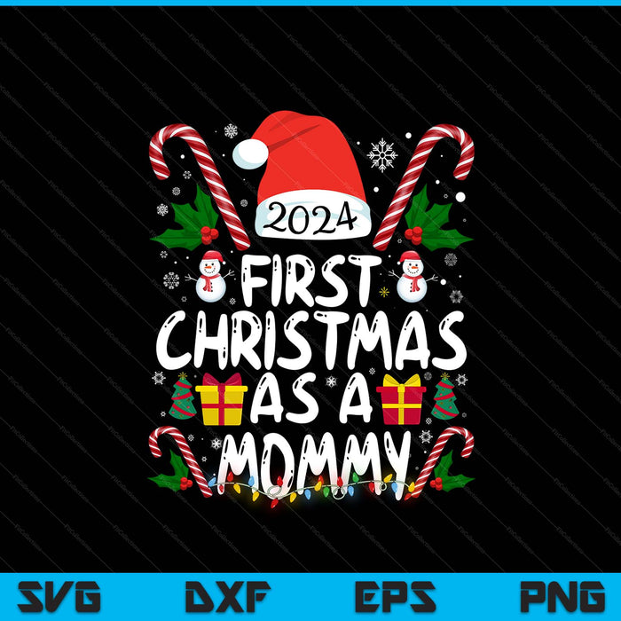 First Christmas as a mommy family matching SVG cut file
