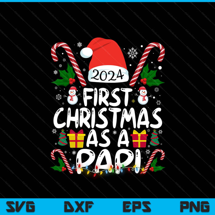 First Christmas as a papi family matching SVG cut file