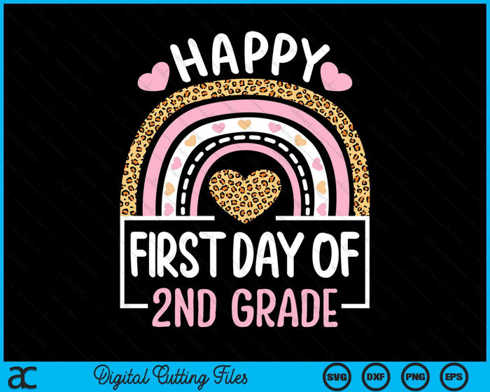 First Day Of 2nd Grade Funny Back To School Leopard Teach SVG PNG Digital Cutting Files