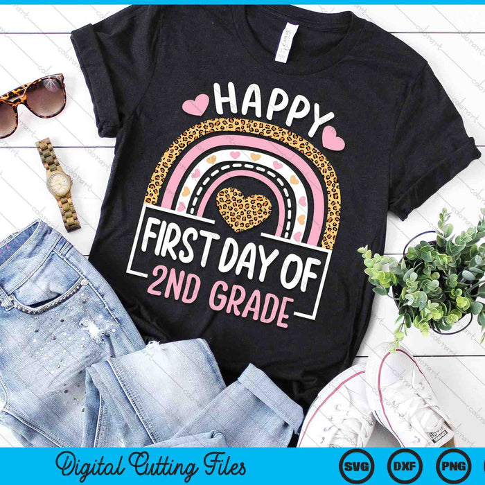 First Day Of 2nd Grade Funny Back To School Leopard Teach SVG PNG Digital Cutting Files