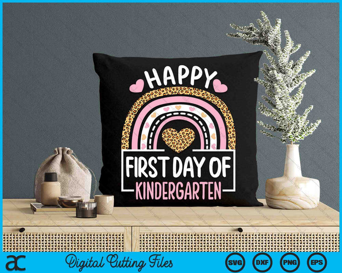 First Day Of Kindergarten Back To School Leopard Teach SVG PNG Digital Cutting Files