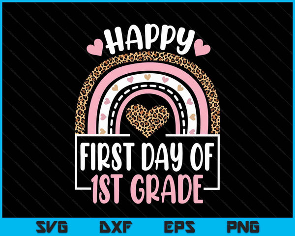 First Day Of School 1st Grade Kids Back To School Rainbow SVG PNG Digital Printable Files