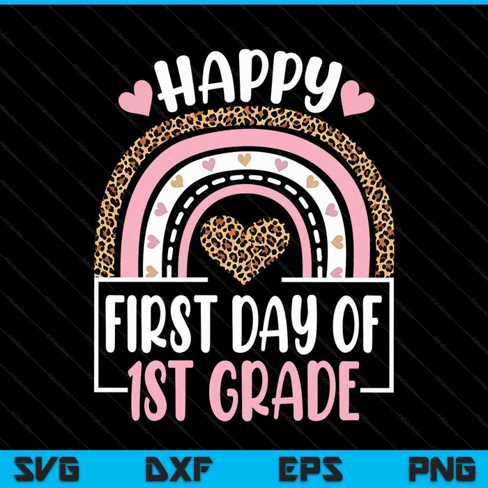 First day of school 1st grade Kids back to school rainbow SVG PNG cut file for Cricut