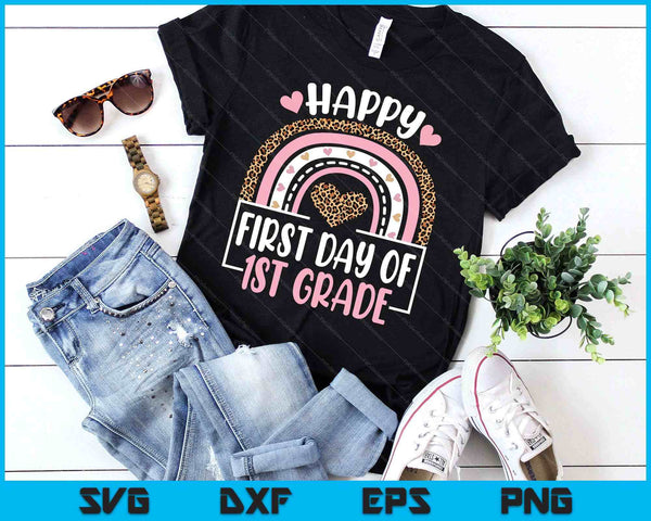 First Day Of School 1st Grade Kids Back To School Rainbow SVG PNG Digital Printable Files