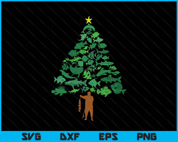 Fish Christmas Tree Merry Fishmas Funny Christmas Fisherman SVG PNG Digital Printable Files