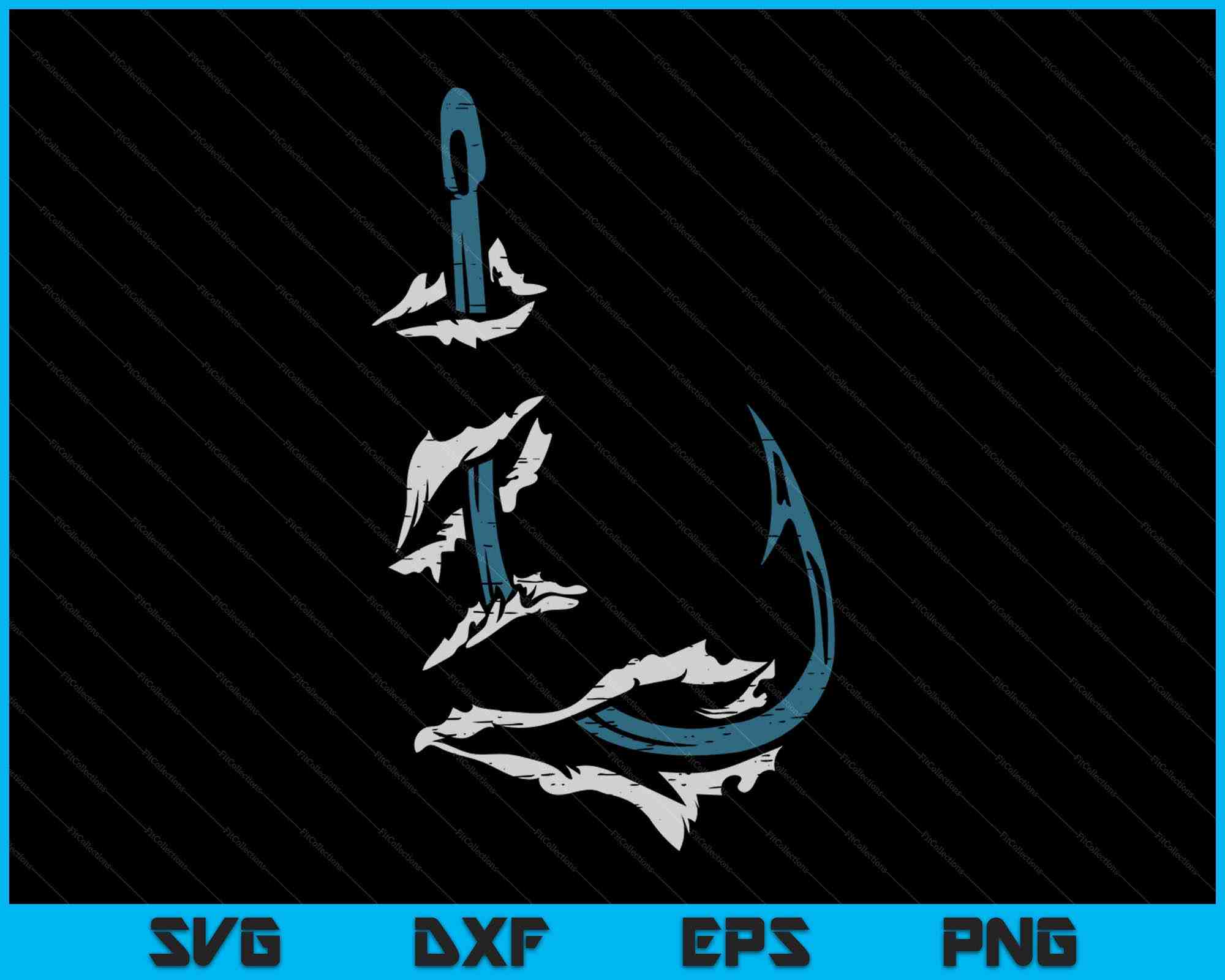 cool fish hook svg Fish Hook Cool Fishing Fisher Fisherman Angler SVG PNG Cutting Files – creativeusarts