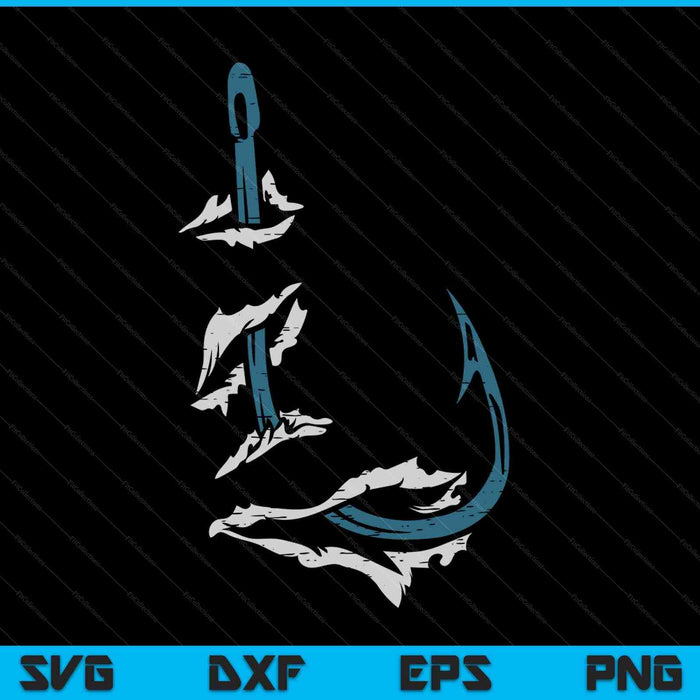 Fish Hook Cool Fishing Fisher Fisherman Angler SVG PNG Digital Cutting Files