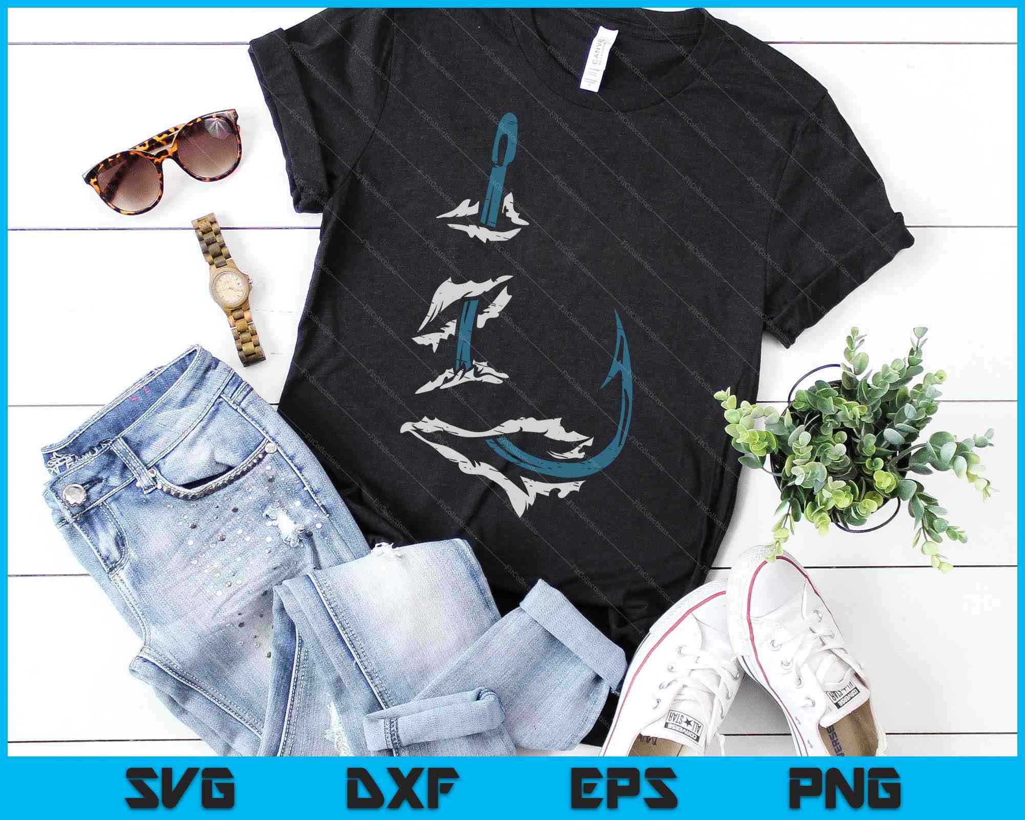 Fish Hook Cool Fishing Fisher Fisherman Angler SVG PNG Cutting Files – creativeusarts
