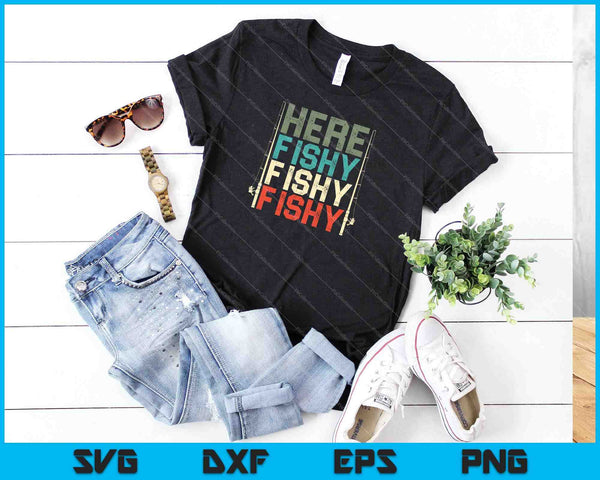 Caza de peces pesca caña de pescar pescador SVG PNG corte archivos imprimibles - on a t-shirt