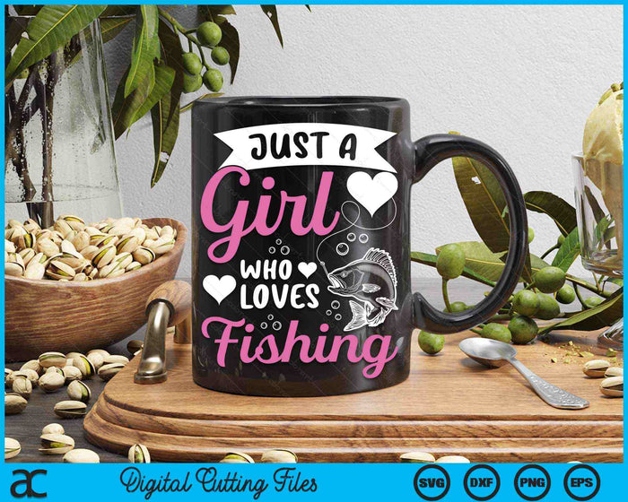 Fishers Sayings Gewoon een meisje dat houdt van vissen SVG PNG digitale snijbestanden