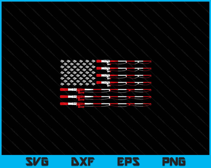 Fishing Fly Rod American Flag gift for Fisherman SVG PNG Digital Printable Files