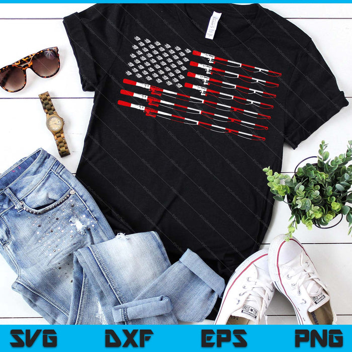Fishing Fly Rod American Flag gift for Fisherman SVG PNG Digital Printable Files