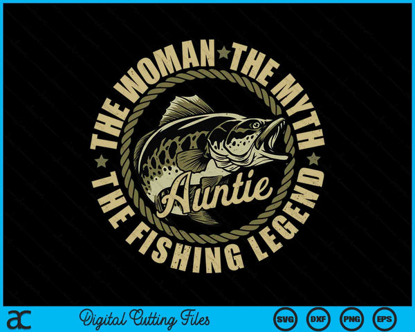 Fishing For Auntie Mother Day Fishing Gift SVG PNG Digital Cutting File