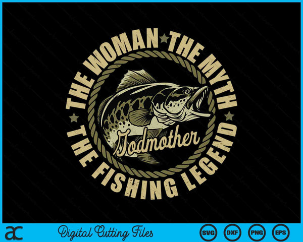 Fishing For Godmother Mother Day Fishing Gift SVG PNG Digital Cutting File