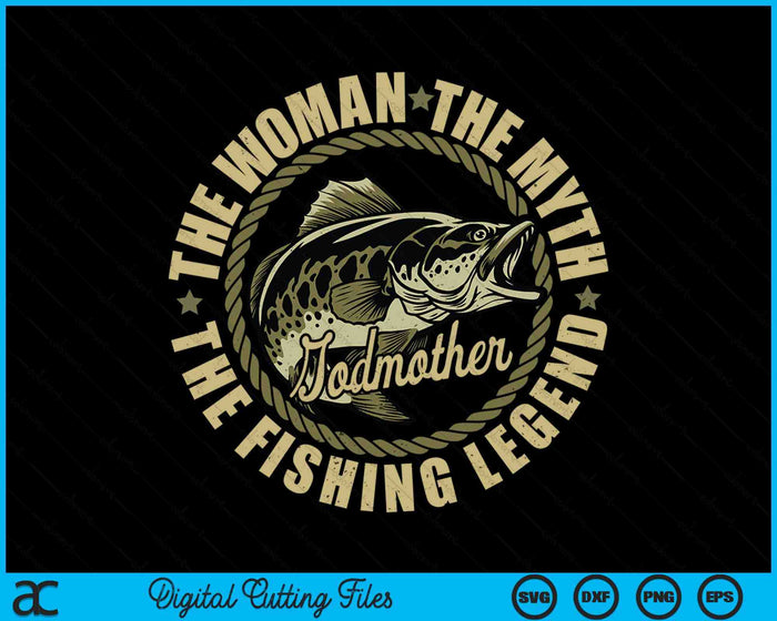 Fishing For Godmother Mother Day Fishing Gift SVG PNG Digital Cutting File