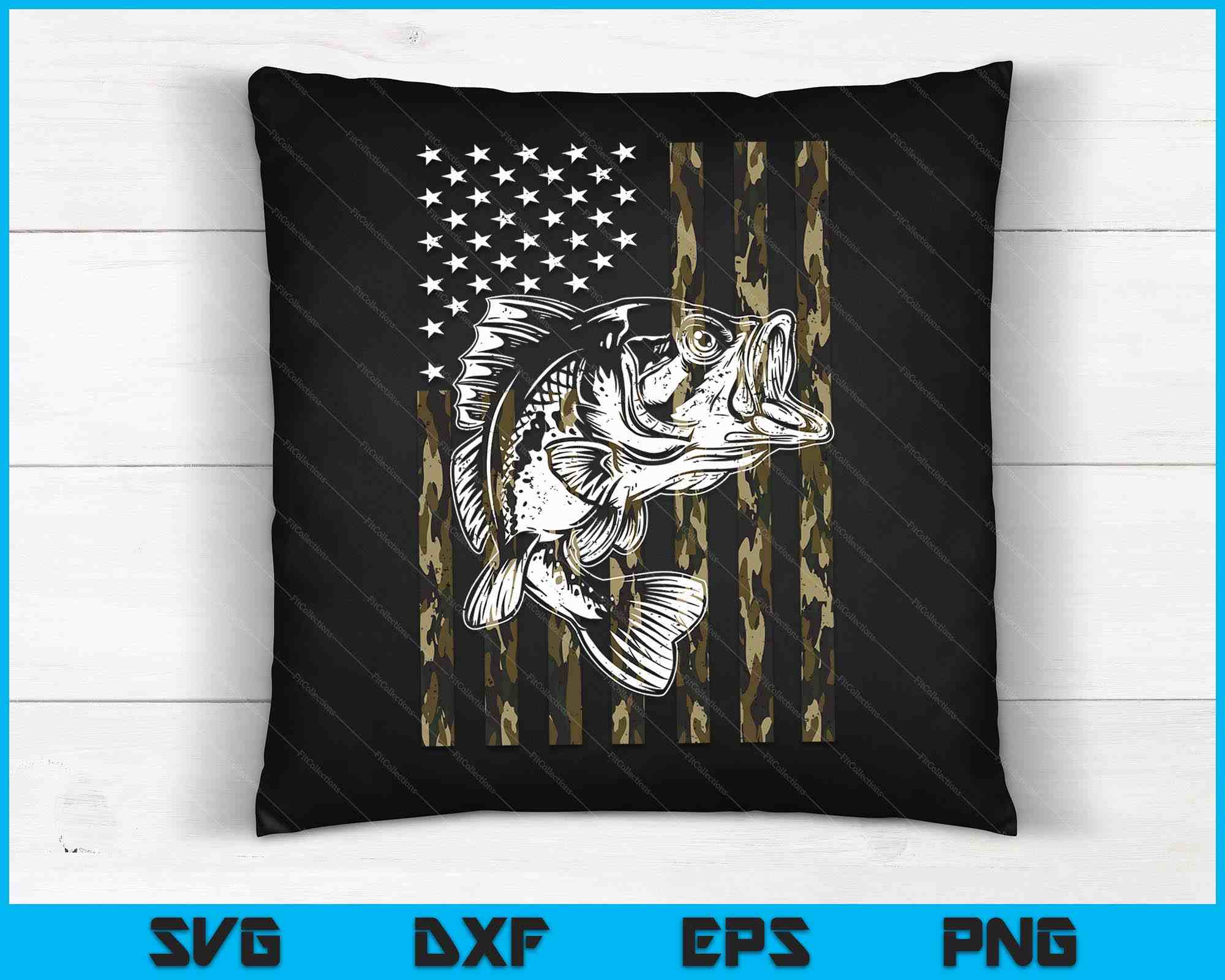 Camouflage American Flag Bass Fisherman SVG PNG Cutting Files –  creativeusarts