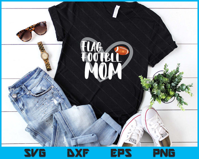Flag Football Mom Heart SVG PNG Digital Printable Files