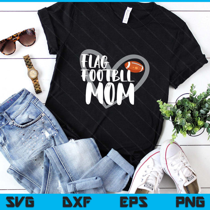 Flag Football Mom Heart SVG PNG Digital Printable Files