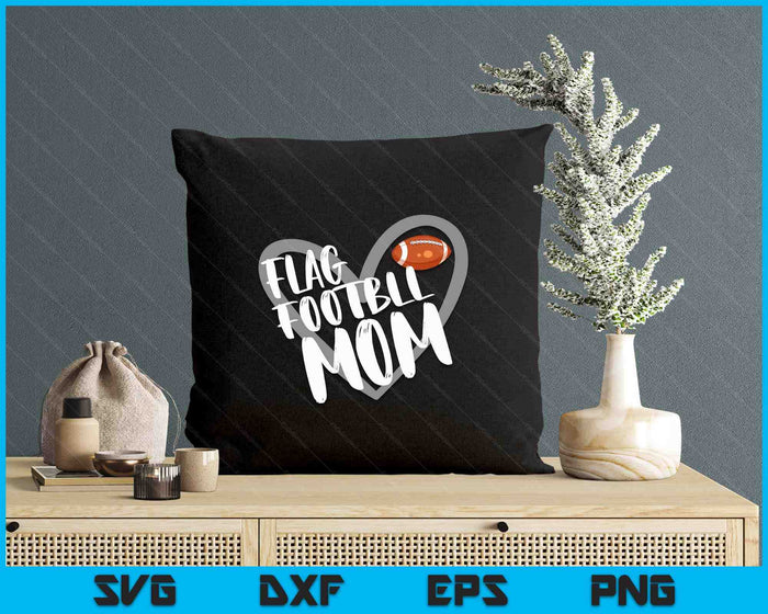 Flag Football Mom Heart SVG PNG Digital Printable Files