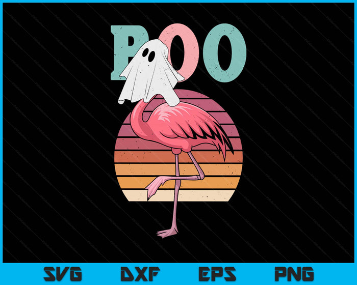 Flamingo Ghost Boo Pink Halloween Costume Flamingo Lover SVG PNG Digital Printable Files