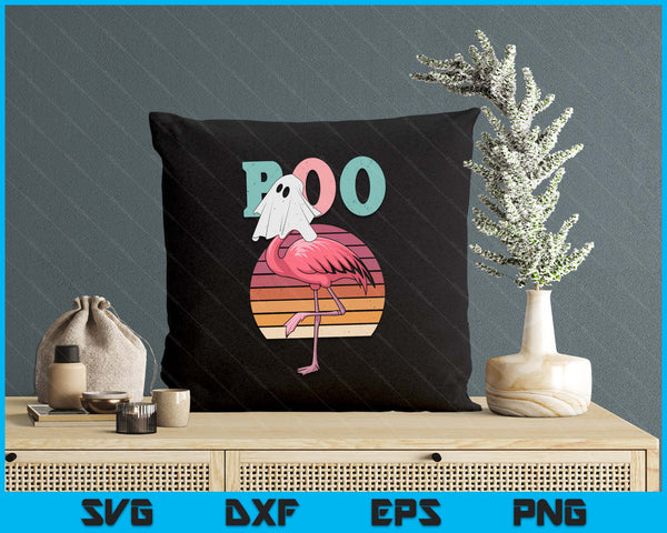 Flamingo Ghost Boo Pink Halloween Costume Flamingo Lover SVG PNG Digital Printable Files