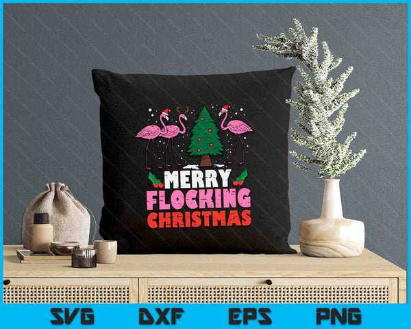 Flamingo Merry Flocking Christmas Funny Xmas SVG PNG Digital Printable Files