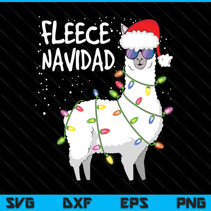 Fleece navidad Christmas navidad llama SVG cut file