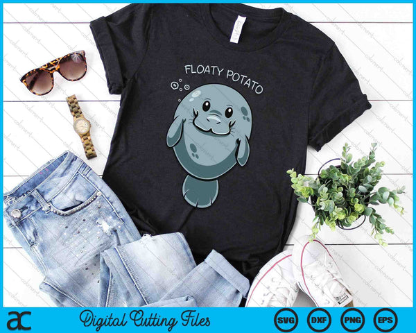 Floaty Potato Funny Manatee Sea Animal Manatees Potatoes SVG PNG Digital Printable Files