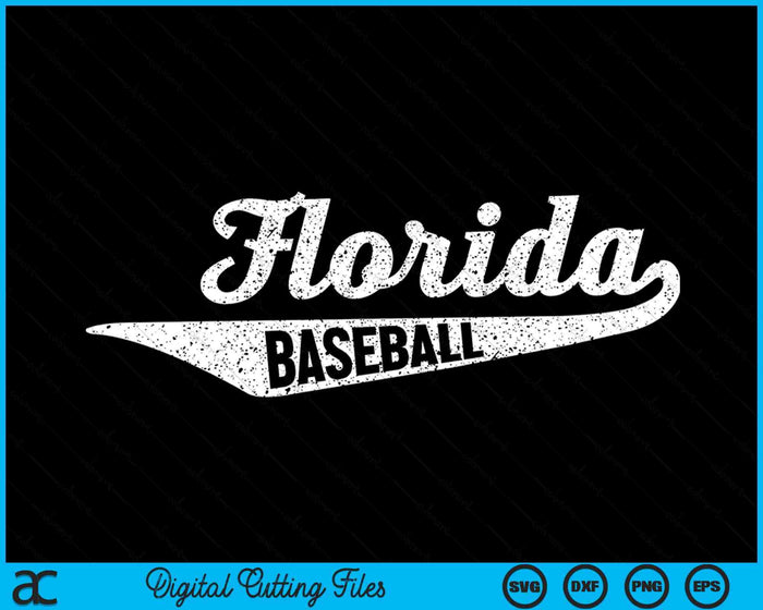Florida honkbal script vintage noodlijdende SVG PNG digitale snijden-bestanden
