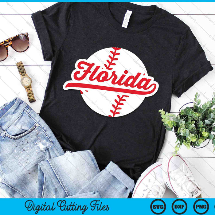 Florida Baseball Vintage Florida Pride Love City Red SVG PNG Digital Cutting Files