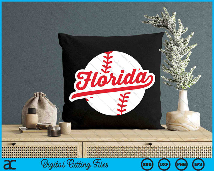 Florida Baseball Vintage Florida Pride Love City Red SVG PNG Digital Cutting Files