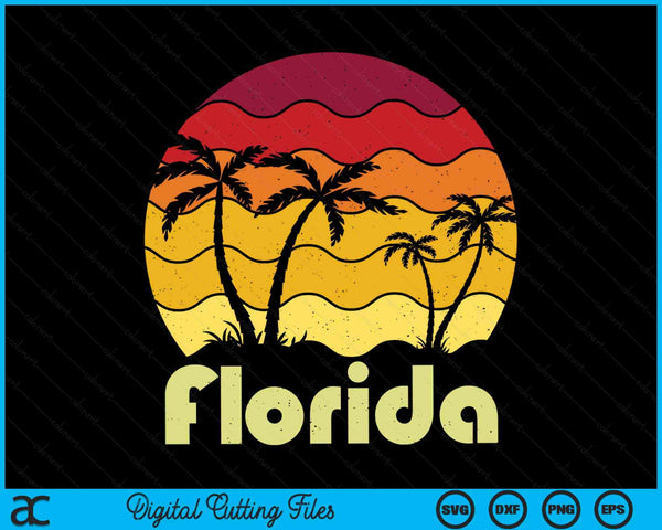 Florida Beach Summer Palm Trees Retro Florida SVG PNG Digital Cutting Files